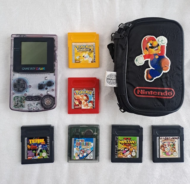 NINTENDO GAMEBOY COLOR Transparent Purple + Game Bundle - Pokemon Red ...