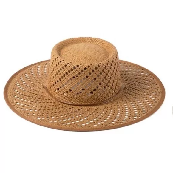 Free People Lack of Color  The Cesca Brown Straw Hat size X Large  NWT 2