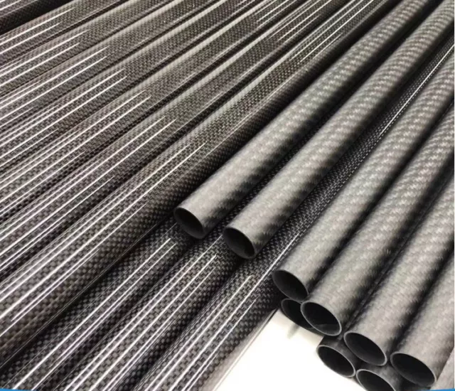 2Pcs OD15mm/16mm/17mm * 50cm Length Carbon Fiber Tube Pipe Roll Glossy/Matte