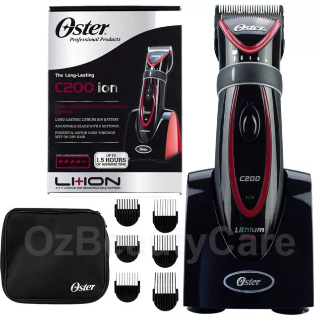 Oster C200 Ion Professional Cord/Cordless Barber Hair Clipper/Trimmer