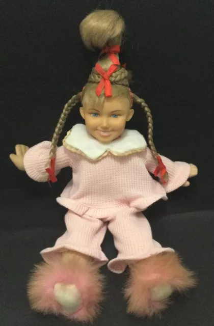 Dr Seuss Grinch Christmas Cindy Lou Who Doll Braided Pigtails 2000 Vintage