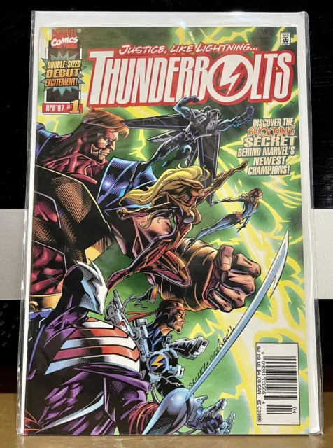 Thunderbolts #1 NEWSSTAND - Rare HTF 1st Cameo App of Jolt (Marvel Comics) NM