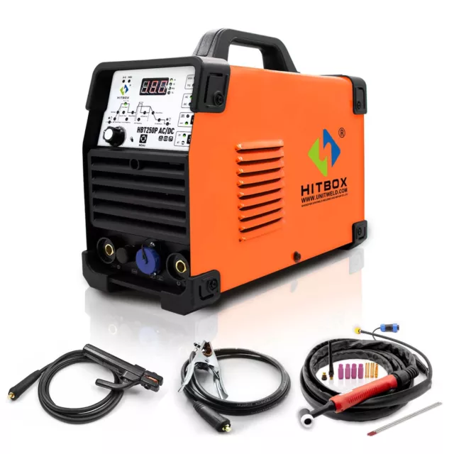 HITBOX HBT250P TIG AC DC WIG/TIG-Schweißgerät 2T/4T 200A IGBT Inverter Welder DE