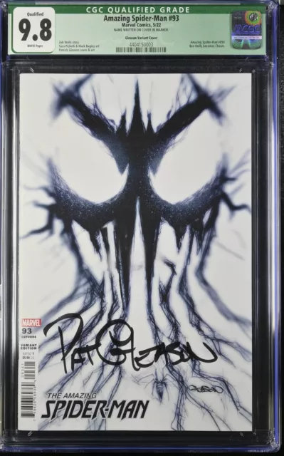 🔑🔥🔥🔥The Amazing Spider-Man 93 CGC 9.8 Gleason Variant SIGNED Patrick 150003