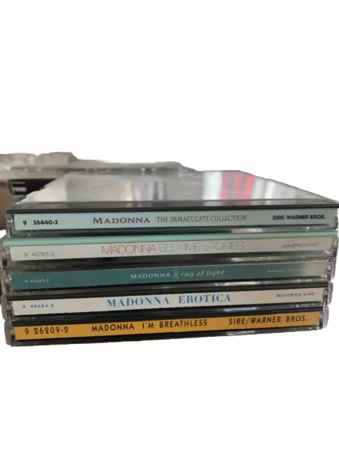 Madonna Lot Of 5 CDs Immaculate Collection,BedtimeStories,ray of light,Erotica +