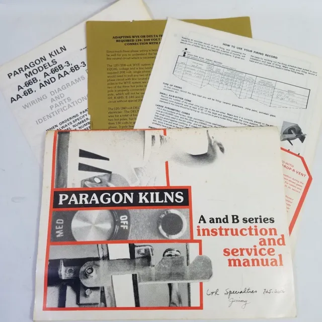 Manual de instrucciones y servicio de colección Paragon horno serie A y B diagrama de cableado A y AA