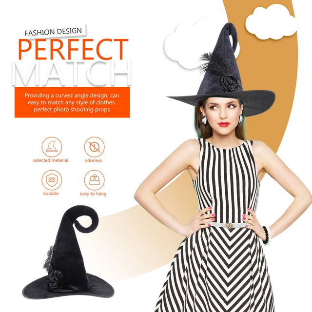 3 COUNT WITCH Costume Accessories for Halloween Performance Hat Women