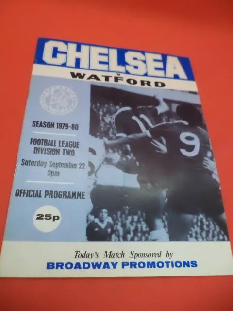 CHELSEA vs WATFORD old vintage FOOTBALL PROGRAMME 1979 1980 1970s