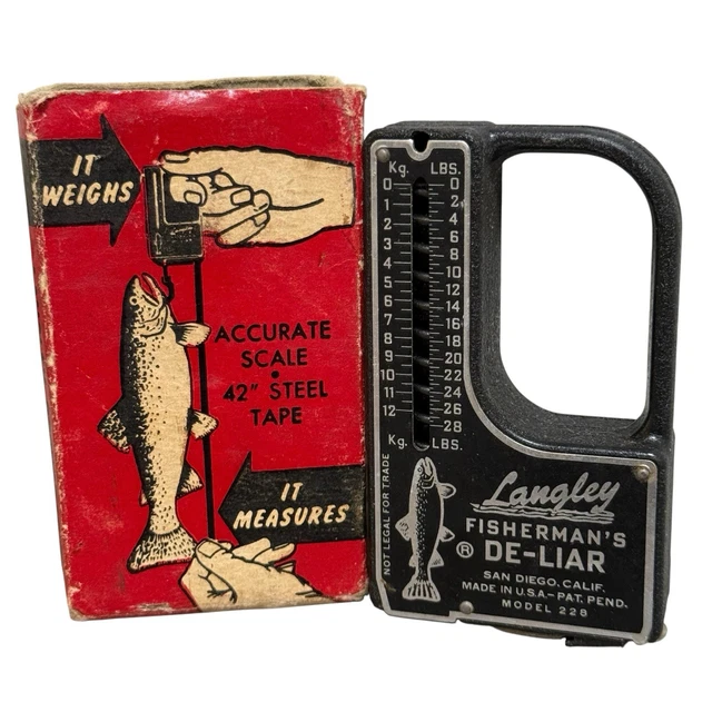 VINTAGE LANGLEY FISHERMAN'S De-Liar #208 Pocket Scale $9.99