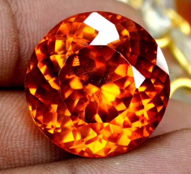 78.55 Ct GIE Certified Natural Zircon Cambodian Round Cut Orange Loose Gemstone