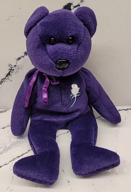 Ty Beanie Baby Princess Diana Bear Purple 1997 No Tag