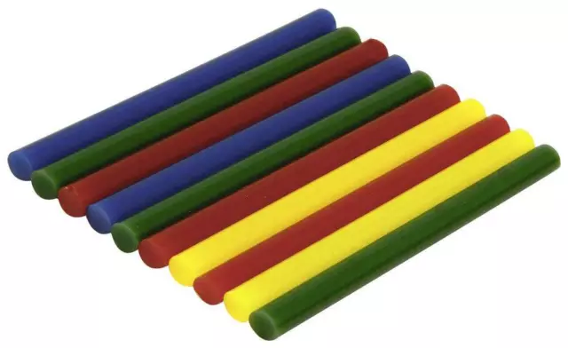 Rolson Mini Glue Sticks 10 Piece Assorted Colours