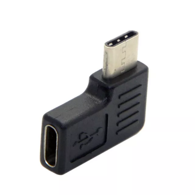 USA Right Left Angled 90 Degree USB 3.1 Type-C Male to Female Data Adapter