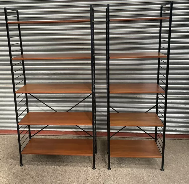 Very Rare  Pair Of Room Divider  Teak Ladderax Shelving /Display Stands Bookcase