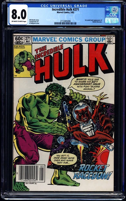 Marvel Comics Incredible Hulk #271 CGC 8.0 1st First Rocket Raccoon Guardians