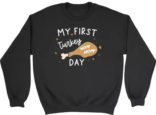 Felpa Bambini My First Turkey Day Natale Natale Bambini Maglione Ragazzi Ragazze