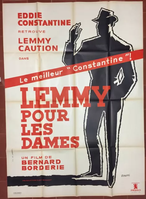 Affiche LEMMY POUR LES DAMES Bernard Borderie EDDIE CONSTANTINE 120x160cm *