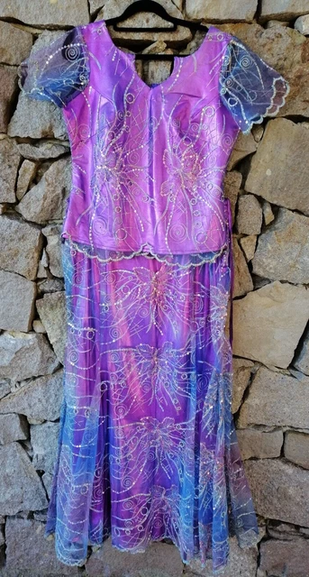 Long Skirt & Top Set Vintage Matching Maxi Outfit 2 Piece Indian Lehenga Medium