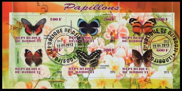 161. Djibouti 2013 Used Stamp S/S Butterflies , Insects