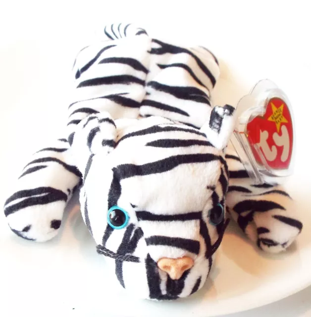 Ty Beanie Babies Baby Blizzard Tiger 96 Pe Retired 5Th Gen Hang Tag & Tush Tag