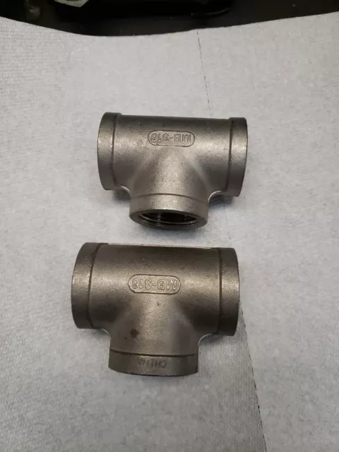 1" inch 150# Threaded FNPT Tee Female Stainless Steel 316 Pipe Fittings (2)