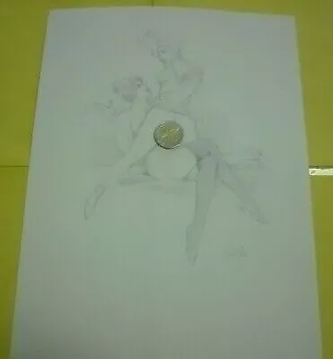 LEONE FROLLO-a 2 nudo artistico-TAVOLA illustrazione originale firmata la scu...