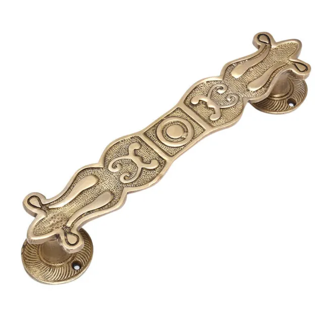 Hand Made Brass Door Handle Carved With Ethnic Indian Design