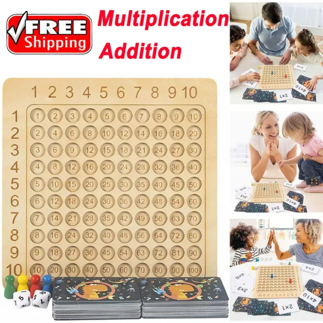 Wooden Montessori Multiplication Addition Board Counting Toy Educational Game