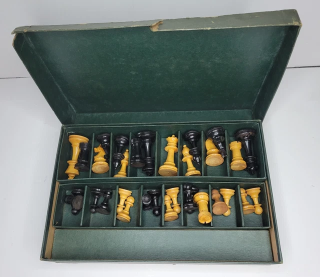 VTG &FRENCH CHESSMEN& Wooden Chess Set. Nice Condition. 100.00 PicClick