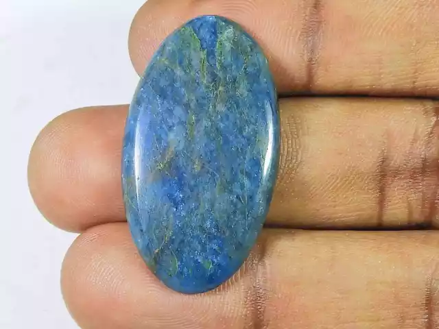 Pietra preziosa sfusa cabochon di cristallo ovale di apatite blu neon...