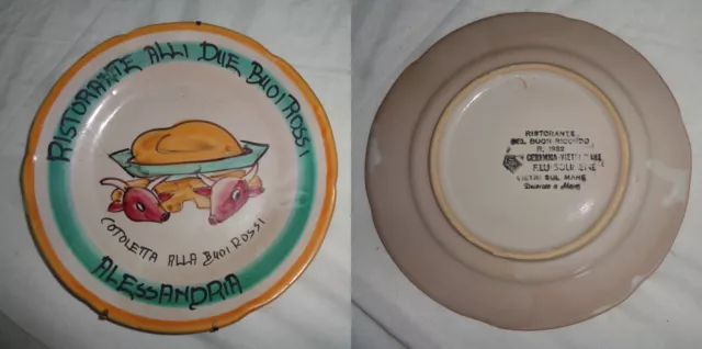 Vecchio Piatto Del Buon Ricordo - Ristorante Alli Due Buoi Rossi - 1982 (Al)