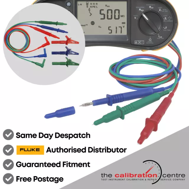 Red Green Blue Leads Set FLUKE 1651B 1652C 1654B 1662 1663 Multifunction Tester