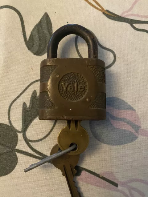 VTG YALE Brass Super Pin Tumbler Lubricate Graphite Padlock Lock, Key & Chain