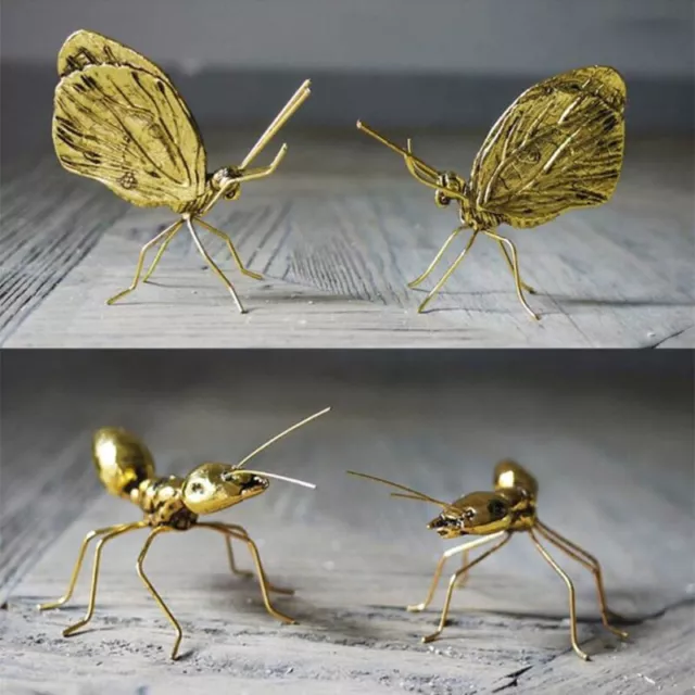 Nordic Metal 3D Sculpture Ant for Butterfly Alloy Statues Orname