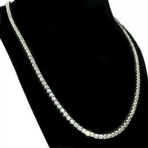 20Ct Round Simulated D/VVS1 Diamond Tennis Necklace 14k White Gold Over 3MM 22In