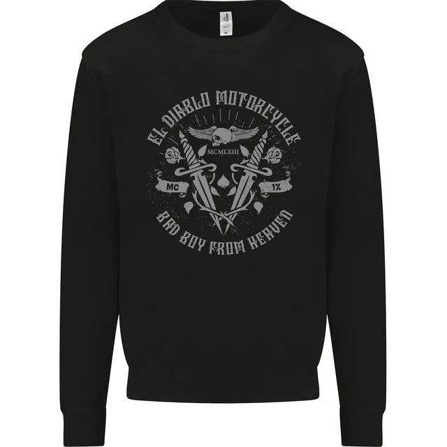 El Diablo Motorcycle Motorbike Biker Kids Sweatshirt Jumper