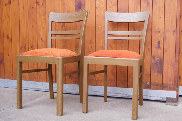 Sedie Sala Pranzo Art Deco 2 Er Set Imbottitura Bauhaus Legno Antico 30er 3