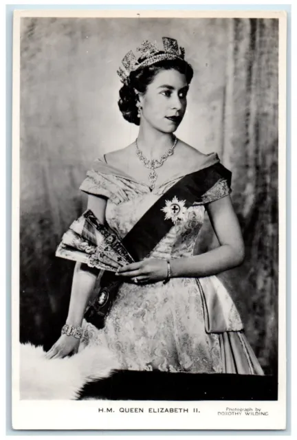 London England RPPC Photo Postcard Her Majesty Queen Elizabeth c1950's