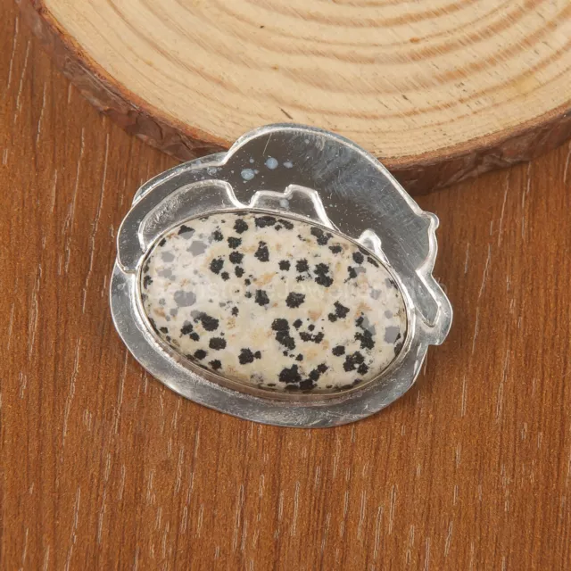 Natural Dalmatian Jasper Gemstone Pendant 925 Sterling Silver Indian Jewelry