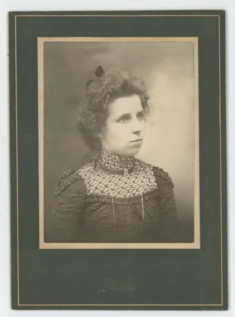 Antique Circa 1890s Cabinet Card Beautiful Young Woman Weidner Quakertown, PA