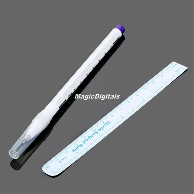 1/5 Surgical Skin Marking Pen Texta Marker Ruler - Tattoo Stencil Body Piercing