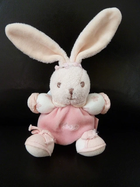 27 - Mini Doudou Peluche Boule Kaloo Lapin Lili Rose 11 Cms Attache Tetine