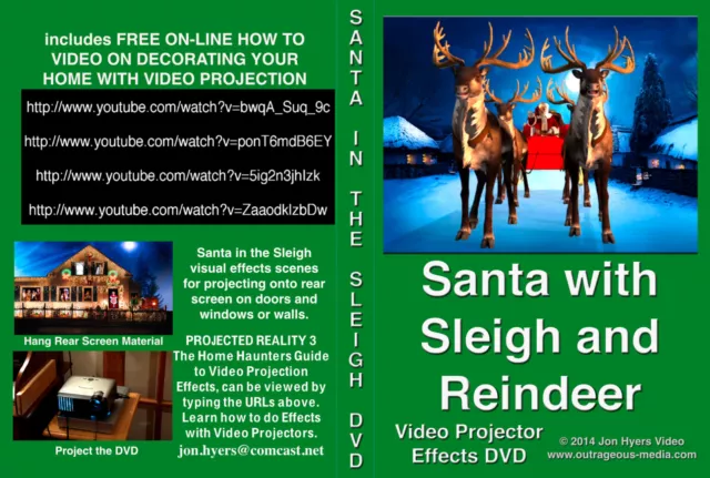 VIRTUAL Santa Sleigh and Reindeer, Santa Flying in Sleigh  DVD,  by Jon Hyers