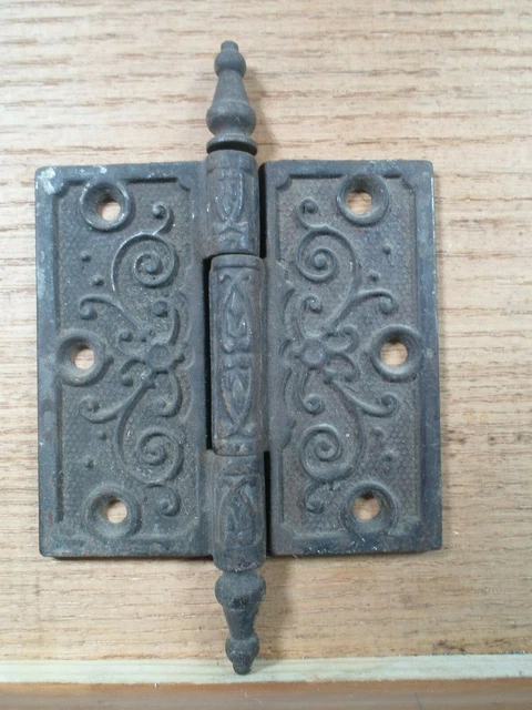 antique cast iron steeple hinges, Eastlake  / Victorian period