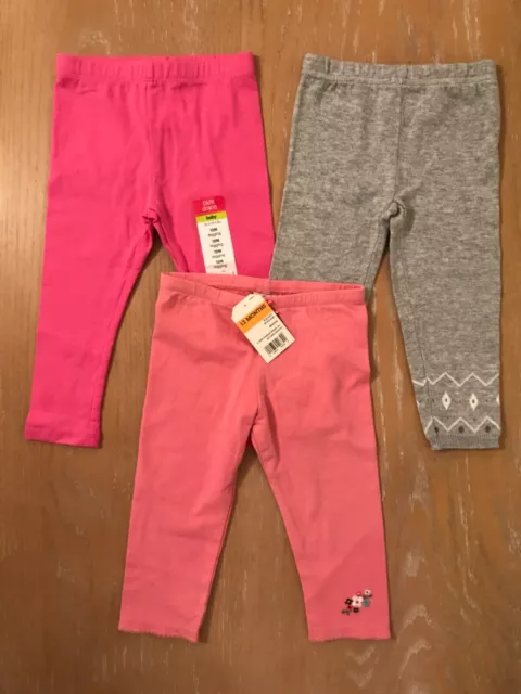 New Infant Girls Carter's/Okie Dokie/Other Pants Lot of 3 (2 New) Size 12 Months