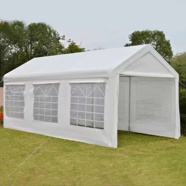 20 x 10 carpa de coche exterior dosel de coche refugio resistente al agua pared lateral blanca