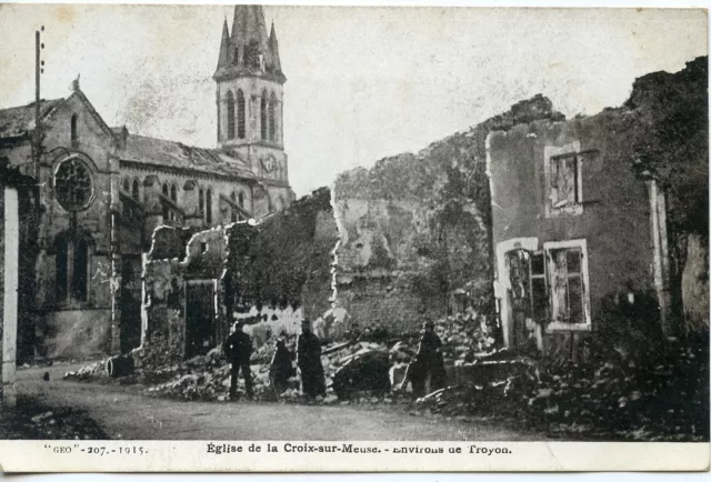 Ww1 // Cpa / Military War // Church Of The Cross On Meuse Around Troyon