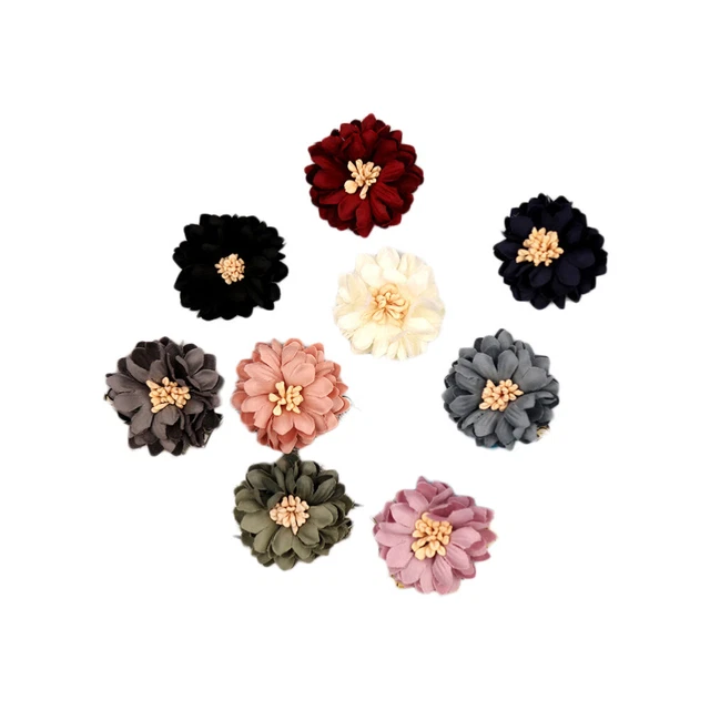 20 PCS Gerbera Daisy Flowers Heads Flower Iron Patches Hair Accessories