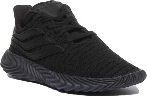 Adidas Sobakov J Ragazzi Casual con Lacci Rete Ginnastica Nero Misura UK 3 - 6.5