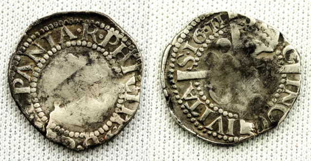 FELIPE III 1/2 CROAT 1611 BARCELONA VF-/MBC- SILVER 1,41 g. CRUZ CORTA LEYENDA